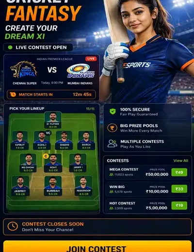 Comeinguru (come com) fantasy cricket & matchday visual 3